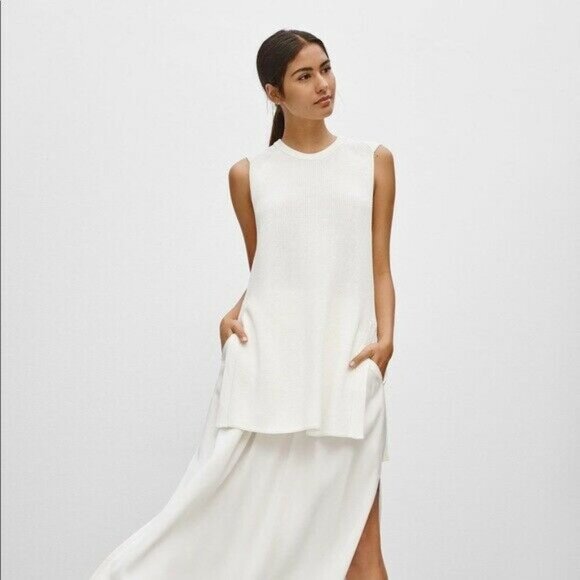 Aritzia Wilfred Size XXS Palmier Sleeveless Tunic Sweater Lagenlook Minimalist - Picture 3 of 8